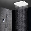 8" Inch Square Chrome Face Rainfall LED Shower Head 7