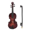 Wooden Miniature Violin with Stand Bow and Case Mini Musical