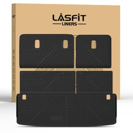LASFIT Cargo Mat & Backrest Mats for Nissan Armada/Infiniti QX80 2025 7/8 Seats, All Weather TPE Custom Fit Easy Clean Durable No-Curling Trunk Mat for Armada & QX80 2025, Black