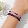 MORIANCE 2Pcs Amethyst Bracelet for Women 4mm 8mm Amethyst Crystal