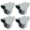 SPARES2GO Universal Castor Wheels Fixed Plate Fixing 1'' Mini Wheel