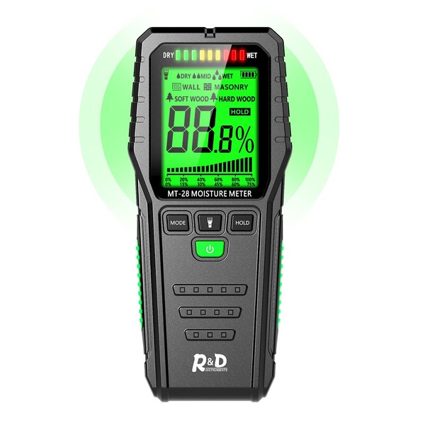 Pinless Wood Moisture Meters Water Leak Detector for Lumber Concrete