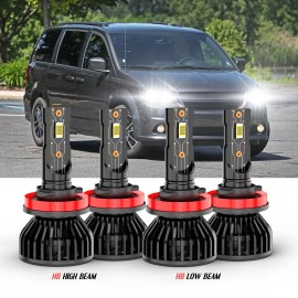 CHUSYYRAY For Dodge Grand Caravan 2011-2020 Combo LED Headlight Kit Bulbs High Low Beam
