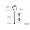 NOVA Designer Walking Cane with Offset Handle, Lightweight Adjustable Cane