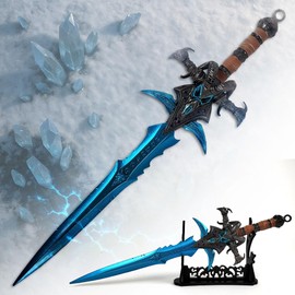 World of Warcraft Frostmourne Deluxe 30cm Version Sword Letter Opener with Base Home and Office Accessory Gift and Merchandise for Fans & Collectors