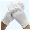 Operitacx 6 Pair Lightweight White Cotton Gloves of Protective Work