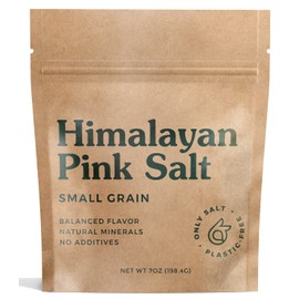 Only Fine Grain Himalayan Pink Salt - 7 oz Bag of Kosher Salt, Organic, Unrefined & Unprocessed Pink Himalayan Salt, Naturally Lower in Sodium, Rich in Minerals, No Additives or Preservatives