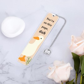 Duck Gifts, Duck Gifts for Duck Lovers, Stocking Stuffers for Teen Girls 16-18, Cute Bookmarks for Women, Book Marks for Reading Women, Bookmarks for Book Lovers, Funny Bookmarks for Women Girls