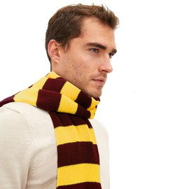 Zando Scarf Red and Yellow Striped Scarf Men's Scarves for Winter