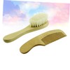 Healeved 2PCS Wooden Comb and Brush Set for Scalp Massage