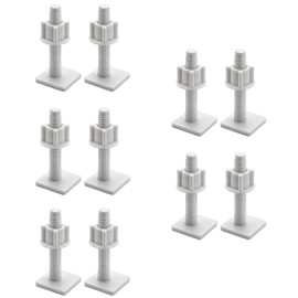 10 White Toilet Seat Screws, Stainless Steel and PP Material, 2.7x 6 Cm Toilet Seat Bolts and Nuts, Durable Hinge Screws for Secure Toilet Seat Fittings, Cage Nuts and Bolts for Bathroom Maintenance