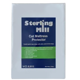 Waterproof Mattress Protector Cotton Fitted Sheet for Baby Cot Bed (Cot 60 x 120 cm, White)