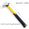 BJDSI Ball hammer 220 g, reinforced, polished, impact-resistant plastic handle.