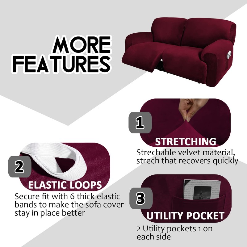 ULTICOR Extra Wide 75" - 100", Reclining 2 Seater Sofa,