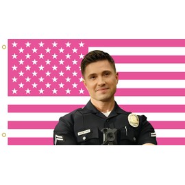 MAGJIUKE Tim Bradford American The Rookie Flag Wall Tapestry,Pink Eric Winter Wall Hanging Decor for Bedroom,3x5 Ft