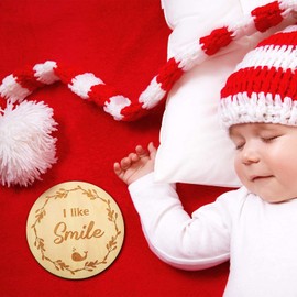 Outus Baby Monthly Wooden Cards, 26 Design, 13 Pieces, Newborn Milestone, Baby Gift Sets, Monthly Milestone Cards, Baby First Year Growth, Photo Picture, Commemorative Props, Double-Sided