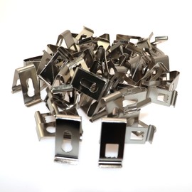 ZHYOHEN 50PCS V Shape Spring Buckle Photo Frame Hardware Accessories Bow Shape Shrapnel Crimp 1x1in Picture Photo Frame Metal Spring Swivel Clip Hook for 3D Printer Bed Decorative Frame