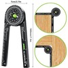 Miter Saw Protractor,Aluminum Protractor Angle Finder with Level Gauge High