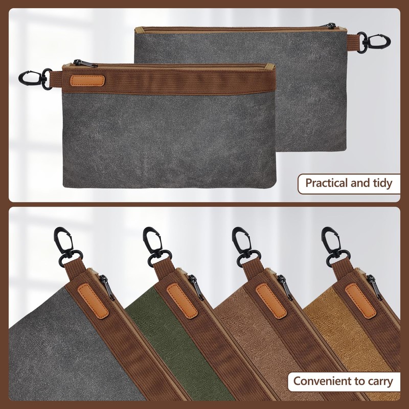 Waxed Canvas Tool Pouches Set,12 Inch Heavy Duty Tool Bags