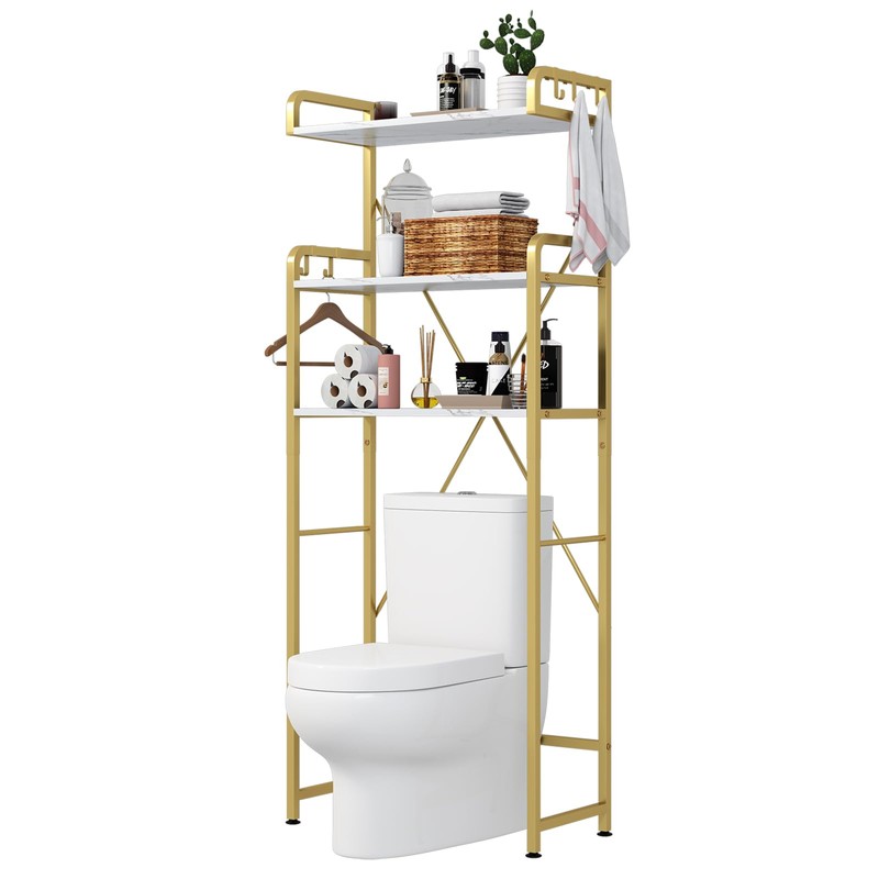 Over The Toilet Storage Rack with 3-Tier Shelves, Space Saver