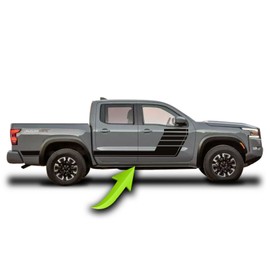 Side Door Hockey Racing Stripes Graphics - 2022 & up Frontier Compatible with Nissan(Color: Matte Black)