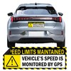Yellow Vehicle Speed Monitored by GPS Vinyl Magnet Label 10"x3.5"