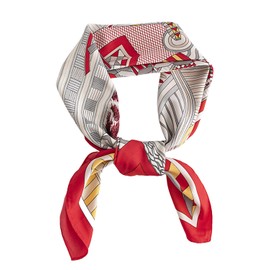 MIZZEO Head Scarf for Women, Fashion Like Silk Square Scarfs for Women Bag Hair Scarves Gift Packed 35"*35"-Geometric Shapes