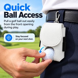 Golf Ball Waist Pouch for Easy Ball Access – Portable White Mini Golf Ball Holder for Practice, Training & Rounds