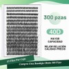 KEYYOU Lash Clusters 300Pcs Pestañas Individuales 40D 0.07D Curl 9-18MMIX
