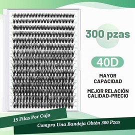 KEYYOU Lash Clusters 300Pcs Pestañas Individuales 40D 0.07D Curl 9-18MMIX Extensiones de Pestañas Clusters Pestañas Suave y Natural Pestañas Postizas 
