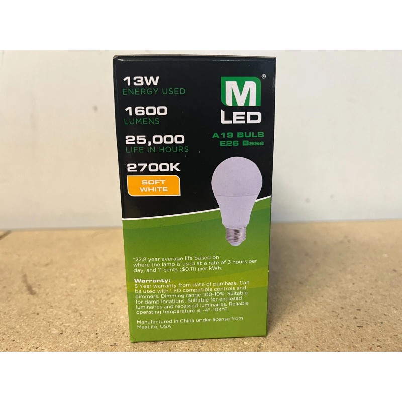 MaxLite 32 Pack Light Bulbs Maxlite 100W Equivalent LED Soft