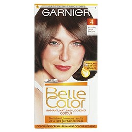 Garnier Belle Color 4 Natural Dark Brown Permanent Hair Dye, Multi-tonal, Natural-looking Hair Colour with 98% Natural Origin Nourishing Conditioner