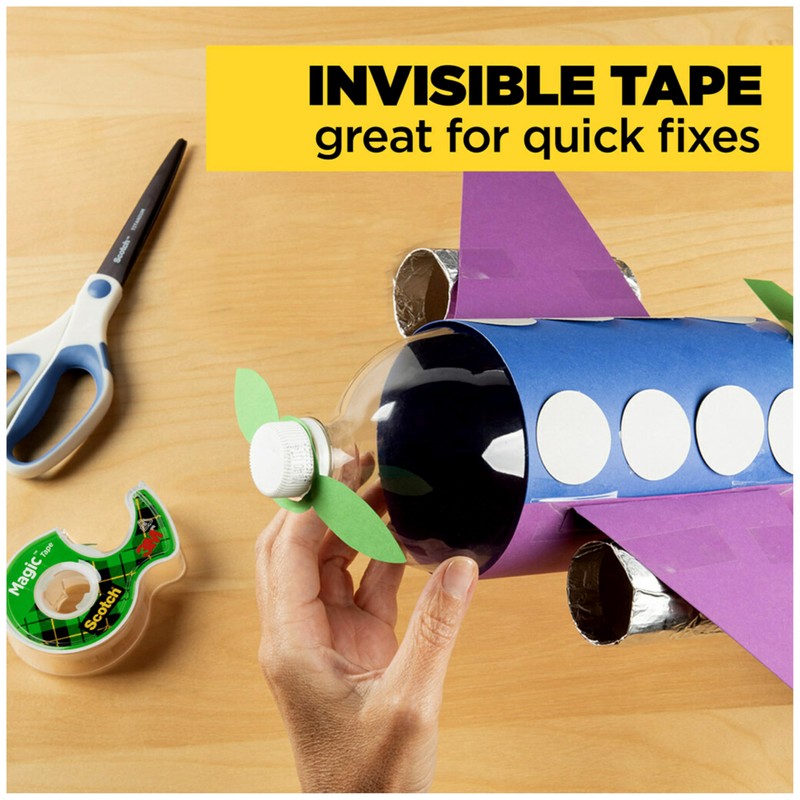Scotch Magic Tape, Refillable Dispenser, 3/4" X 300", 3/Box