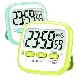 Antonki 2 Pack Classroom Timers for Kids Teachers, Magnetic Countdown Digital Kitchen Timer for Cooking, Study, Exercise, Games, Time Mangement - Loud/Silent Mode - Battery Included