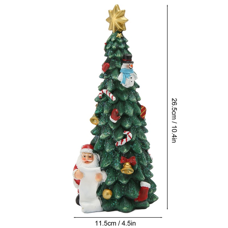 Christmas Tree Statue Durable Fadeless Resin Christmas Tree Figurine Exquisite