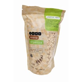YEMA Avena Orgánica, 100% Granos Enteros, Sin OGM, Fuente de Fibra, 450 g
