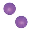 Pack of 2 Coloured Wire Paper Lantern Shade Pendants (12inch 30cm Dia) (Navy Blue) (Purple)