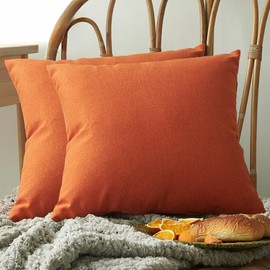 Pack of 2 Throw Pillow Covers, 45x45cm Square Cotton Linen Lumbar Throw Pillowcases Decorative Pillow Cushion Cover Set for Home Decor Sofa Couch Bedroom Car