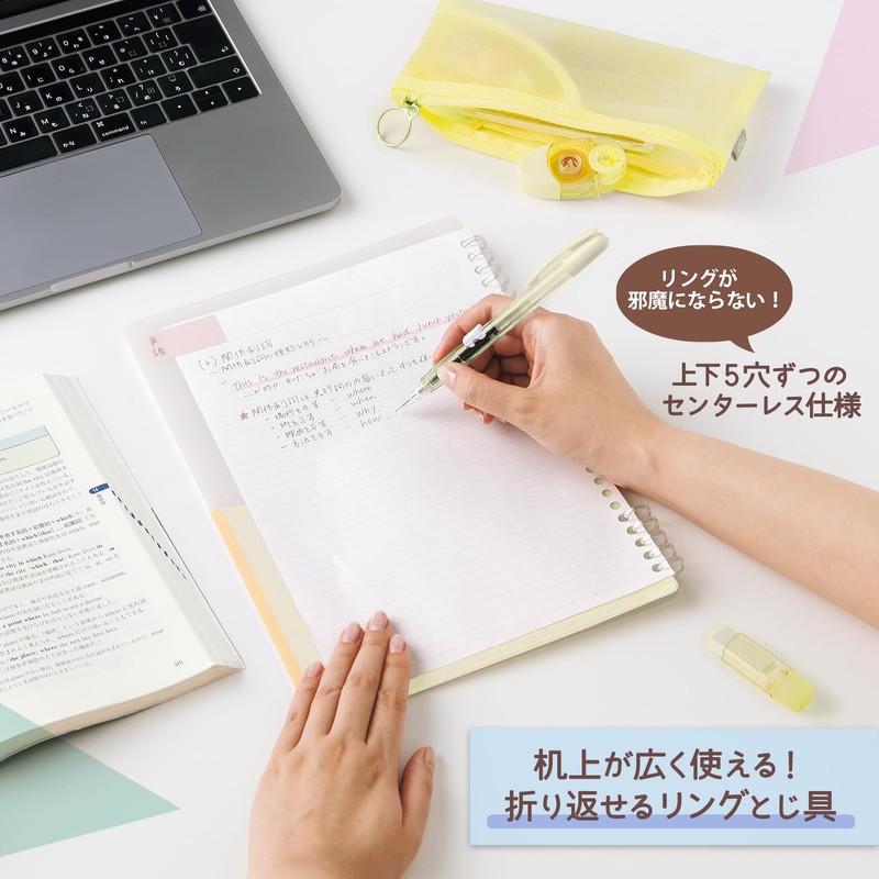 Plus FC-820PR 97-084 Pasty Loose Leaf Binder, Ring Type, Lemon