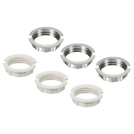 MECCANIXITY G9 Lamp Holder Ring Light Lamp Shade Holder Adapter Ring 3/4inch Inner Diameter, Zinc Alloy Suitable for Lamp Fixtures, White, 6 Pack (Small)