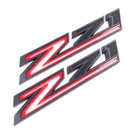 2PCS 2019-2021 OEM Nameplate Z71 Emblem Badges for Silverado Decal (Red+Matte Black)