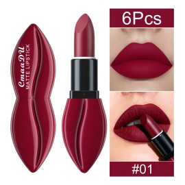 Cmaadu 6 Labiales Mate Fáciles De Aplicar Y Humectantes
