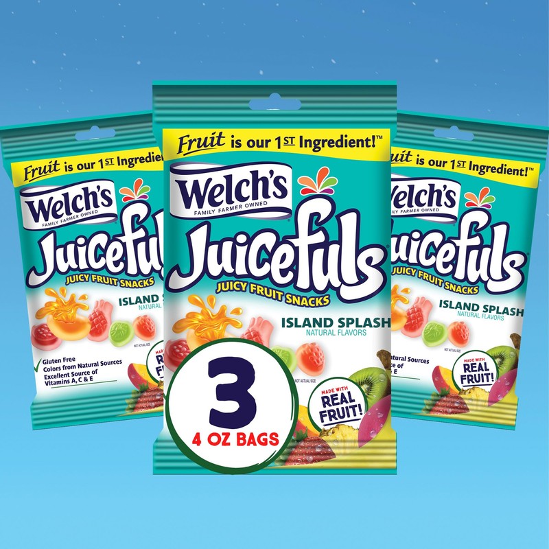 Welch's Juicefuls Juicy Fruit Snacks, Island Splash, Fruit Gushers, Gluten