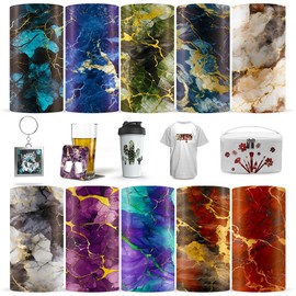 LUCKIGUCK Infusible Transfer Ink Sheets, 10 Pieces/Set, Marble Pre-Printed Dyed Sublimation Paper, 30.5 x 30.5 cm, Iron on T-Shirt and Cup