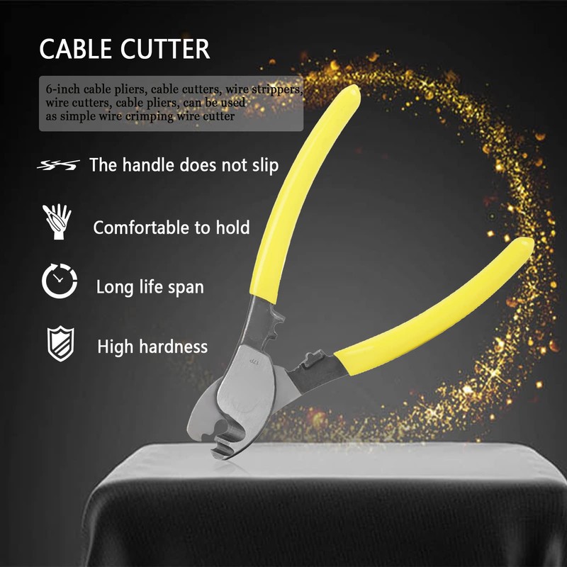Cable Cutter, Cable Cutting Pliers 6 Inch Chrome Vanadium Steel
