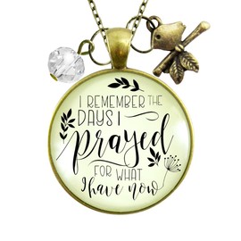 Grateful Necklace Remember Days I Prayed Blessed Bird Jewelry 36"