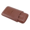 Leather Cigar Case Portable 3 Finger Cigar Humidor Carrying Case
