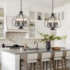 6-Light Farmhouse Chandelier,24.01" Large Black Farmhouse Chandelier for Dining Room,Modern
