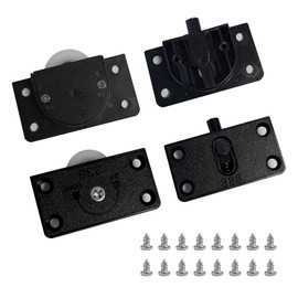 BRBASAP 2 Sets Sliding Cabinet Door Hardware Black Hidden Track Closet Wheels and Rollers Durable Sliding Door Hardware for Bookcase Wardrobe Closet Furniture Sliding Door Track System
