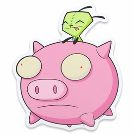 Invader Zim Gir on Pig Metal Wall Decor - Fun Invader Zim Sign for Home or Office